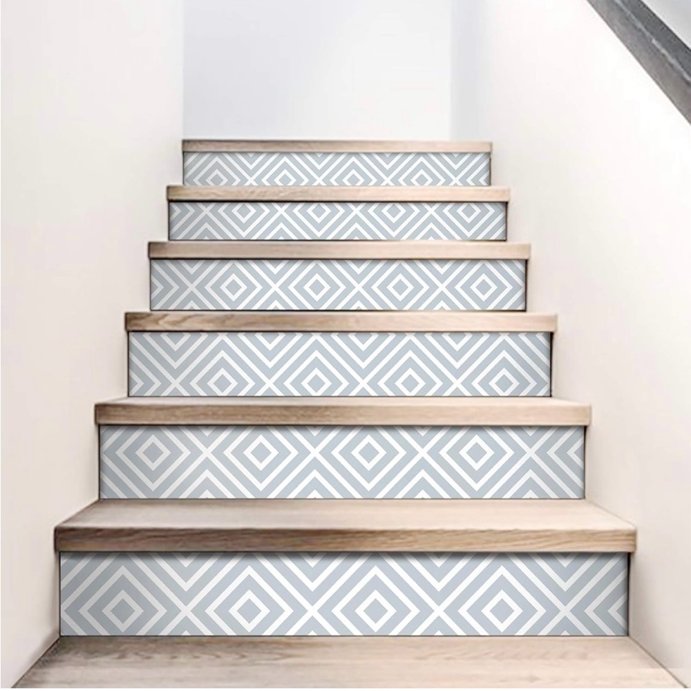 AmazingWall Rhombus Printing Stairs Self Adhesive Decoration Wall Sticker